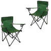 2pz Sedia Campeggio Portatile Pieghevole Telo Oxford Sacca con Maniglia H90cm Verde
