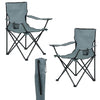 2pz Sedia Campeggio Portatile Pieghevole Telo Oxford Sacca con Maniglia H90cm Grigio