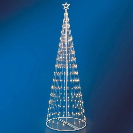 Albero Di Natale Luminoso Bianco Caldo 394 Led 300cm Decorazione Per Esterno