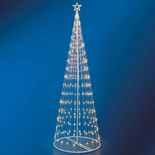 Albero Di Natale Luminoso Bianco Caldo 394 Led 300cm Decorazione Per Esterno