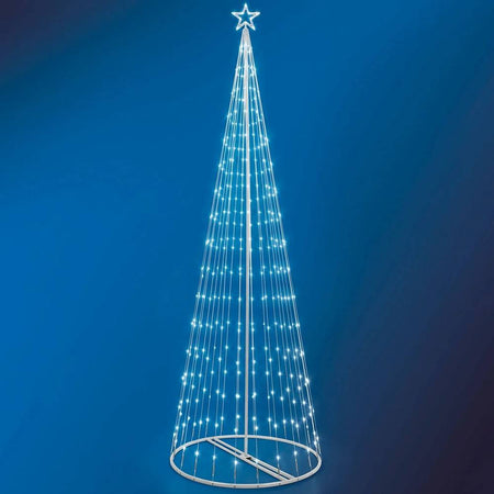 Albero Di Natale Luminoso Bianco Freddo 394 Led 300cm Decorazione Per Esterno