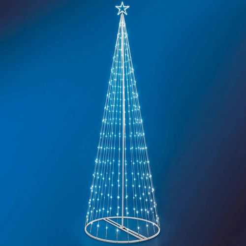 Albero Di Natale Luminoso Bianco Freddo 394 Led 300cm Decorazione Per Esterno
