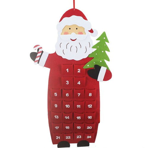 Calendario Avvento Figura Di Babbo Natale 90cm In Feltro Decorazioni Natalizie