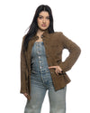 Karina - Giacca Donna Cuoio in vera pelle camoscio