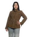 Karina - Giacca Donna Cuoio in vera pelle camoscio