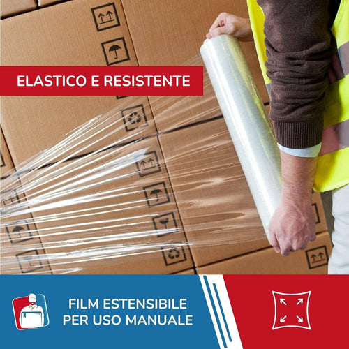 Film Estensibile Pellicola Trasparente Rotolo Manuale Per Imballo 160mx23myx50cm