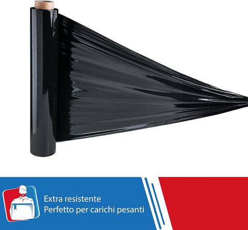 Film Estensibile Pellicola Nera Rotolo Manuale Per Imballaggi 160mx23myx50cm
