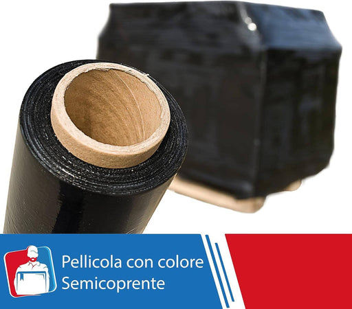 Film Estensibile Pellicola Nera Rotolo Manuale Per Imballaggi 160mx23myx50cm