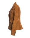 Classic 712 - Giacca Donna Cognac in vera pelle camoscio