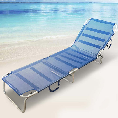 Lettino Prendisole Pieghevole Alluminio Textilene Spiaggia Mare Sdraio Reclinabile