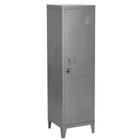 Armadietto Spogliatoio in Metallo con Chiave 1 Anta 3 Scomparti 138x38,5x38,5 Grigio