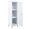 Armadietto Spogliatoio in Metallo con Chiave 1 Anta 3 Scomparti 138x38,5x38,5 Bianco
