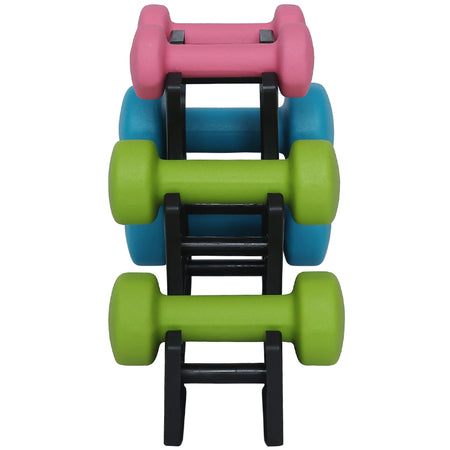 Set Manubri Palestra 6 Pesi Fitness 1kg 2kg 3kg con Supporto Stand Antirumore