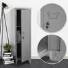 Armadietto Spogliatoio in Metallo con Chiave 1 Anta 3 Scomparti 138x38,5x38,5 Grigio