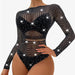 Body Con Strass In Rete Trasparente Sexy Donna Intimo In Pizzo Lingerie Babydoll