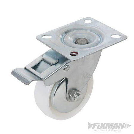 Rotelle girevoli in polipropilene anti traccia con freni da 50mm a 125mm fixman