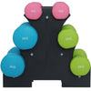 Set Manubri Palestra 6 Pesi Fitness 1kg 2kg 3kg con Supporto Stand Antirumore