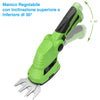 Cesoie Elettriche Ricaricabili USB Tagliaerba Tagliasiepi Doppia Lama Verde Nero