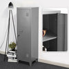 Armadietto Spogliatoio in Metallo con Chiave 1 Anta 3 Scomparti 138x38,5x38,5 Grigio