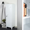 Armadietto Spogliatoio in Metallo con Chiave 1 Anta 3 Scomparti 138x38,5x38,5 Bianco