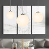 Lampadario Sospensione Moderno Vetro Sfera 35cm Design E27 Bianco Opaco Cromo