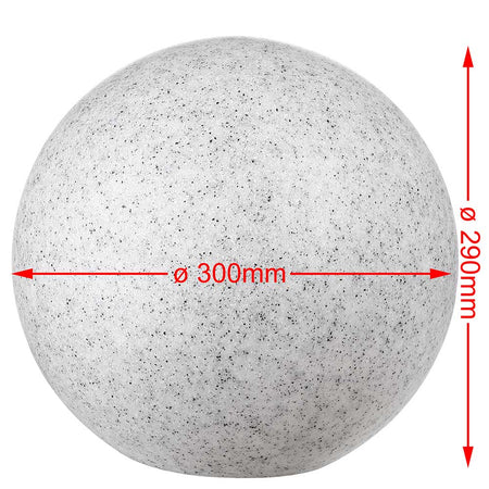 Lampada Sfera Giardino 30cm Luce Esterno Bianco Pietra E27 Decorazione da Esterno