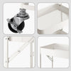 Carrello Cucina Slim Pieghevole 3Ripiani Metallo 4Ruote Freno Salvaspazio Bianco