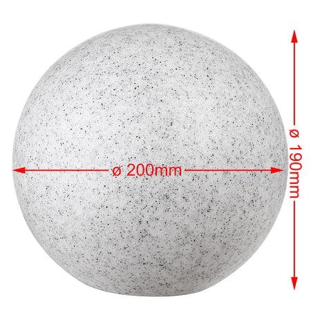 Lampada Sfera Giardino 20cm Luce Esterno Bianco Pietra E27 Decorazione da Esterno