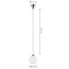 Lampadario Sospensione Moderno Vetro Sfera 15cm Design E27 Bianco Opaco Cromo