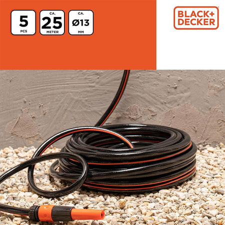 Tubo Da Giardino 30Mt Pvc Irrigazione Giardinaggio Con Connettori Black+Decker
