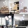 Lampadario Sospensione Moderno Vetro Sfera 15cm Design E27 Bianco Opaco Cromo
