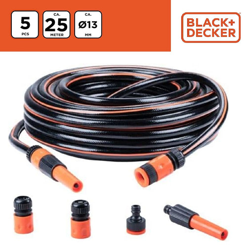 Tubo Da Giardino 30Mt Pvc Irrigazione Giardinaggio Con Connettori Black+Decker