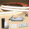 Kit Smart Striscia Led Ip68 Cob Neon Flex Dimmerabile 24v Centralina Vocale Wifi