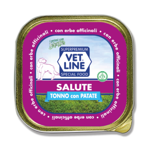 Vet Line mangime umido linea Salute tonno e patate 150 gr