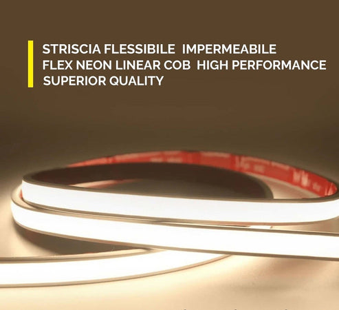 Kit Smart Striscia Led Ip68 Cob Neon Flex Dimmerabile 24v Centralina Vocale Wifi