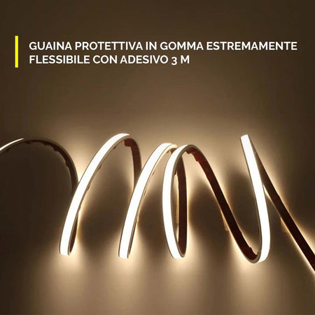 Striscia Led Ip68 Cob Flessibile Neon Dimmerabile 24v Luce Box Doccia Bagno Vasca