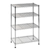 Scaffale 4 Ripiani Acciaio Inox 90x35H137cm Regolabile Libreria Mensole Multiuso
