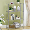 Scaffale 4 Ripiani Acciaio Inox 90x35H137cm Regolabile Libreria Mensole Multiuso