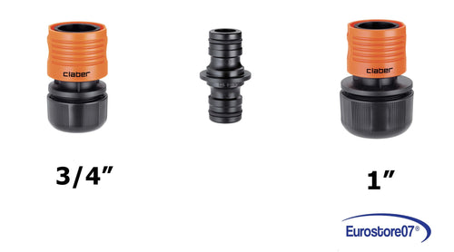 CLABER 9643 1 CONGIUNZIONE 2 INNESTI + 2 RACCORDI RAPIDO MAX-FLOW 3/4” + 1”