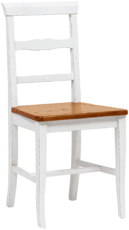 Biscottini Sedia Country Biscottini in Faggio bianco e Tiglio noce 45x43x92 Made in Italy