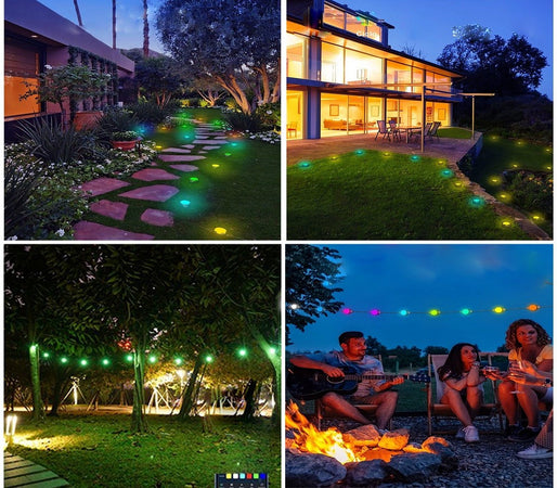 Catena Luminosa Solare Crepuscolare Led Rgb Rgbw Smart Bluetooth Ip65 Luce 13 Mt