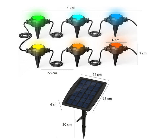 Catena Luminosa Solare Crepuscolare Led Rgb Rgbw Smart Bluetooth Ip65 Luce 13 Mt