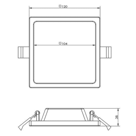 Plafoniera Quadrata Faretto Incasso Led 7w Luce Calda Lampada Soffitto Corridoio