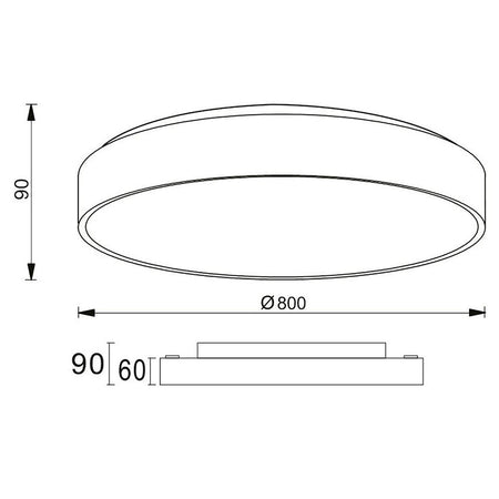 Plafoniera Rotonda Led 95w Cct 3000k 4000k Lampada 80cm Luce Soffitto Camera 230v