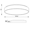 Plafoniera Tonda Led 42w Cct 3000k 4000k Lampada Soffitto Parete Luce 3200lm 40cm