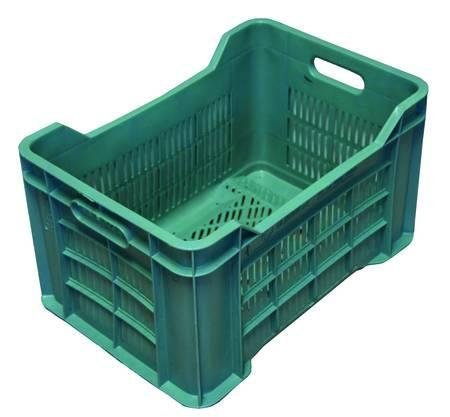 CASSETTA Ortofrutta Tutta Forata Maxi Verde Vimini Rettangolare 51x35x31H OLIVE