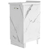 Mobile Base Cucina Componibile Minimal Bianco Effetto Marmo 1 Anta e 2 Scomparti