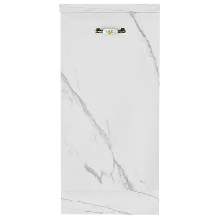 Mobile Base Cucina Componibile Minimal Bianco Effetto Marmo 1 Anta e 2 Scomparti