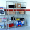Scaffale 5 Ripiani Acciaio Inox 90x35H180cm Regolabile Libreria Mensole Multiuso