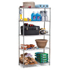 Scaffale 5 Ripiani Acciaio Inox 90x35H180cm Regolabile Libreria Mensole Multiuso